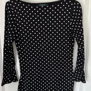 Ralph Lauren black and white 3 quarter length sleeve